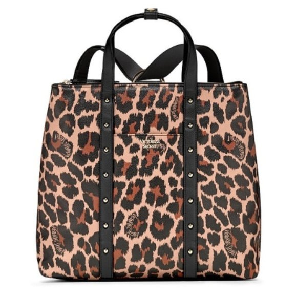 NWT Victoria\'s Secret Leopard Mix Convertible Backpack main image 4